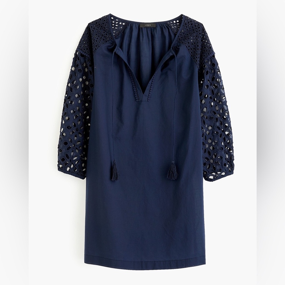 Short eyelet tunic in organic cotton